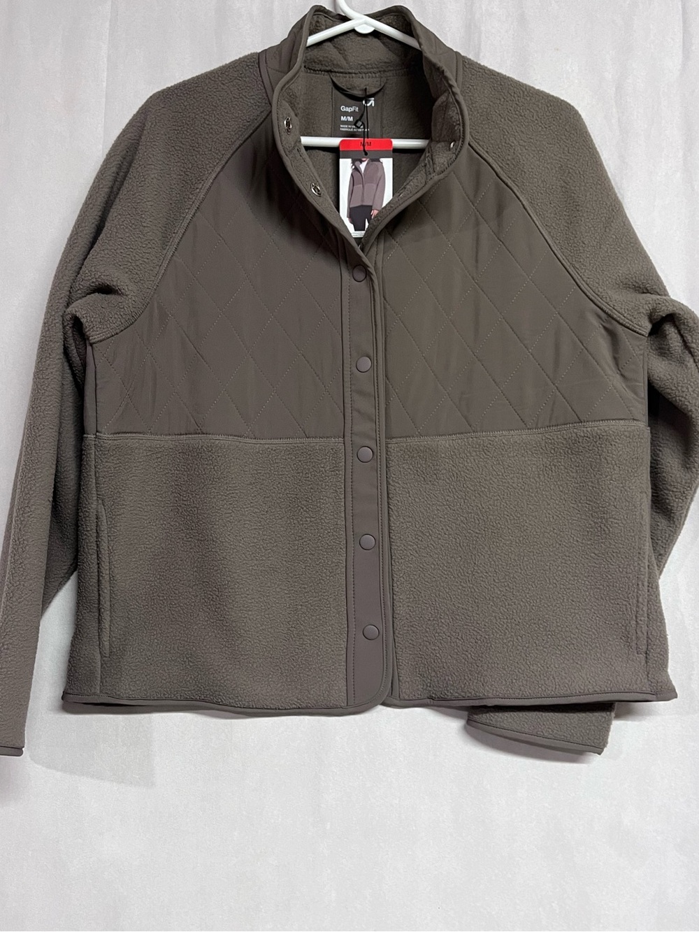 NWT GAP Quilted Hybrid Fleece Jacket -l